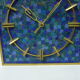 Clock Mural Dugena in mosaic square blue