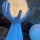 vintage ceramic and opaline hand lamp