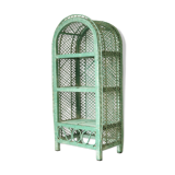 Vintage mint green wicker bookcase