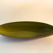 Wood-effect resin catchall tray, Italian design from the 1960s.