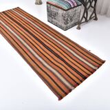 2x7 Brown Orange Vintage Kilim Runner Rug 73x221Cm SK 241806