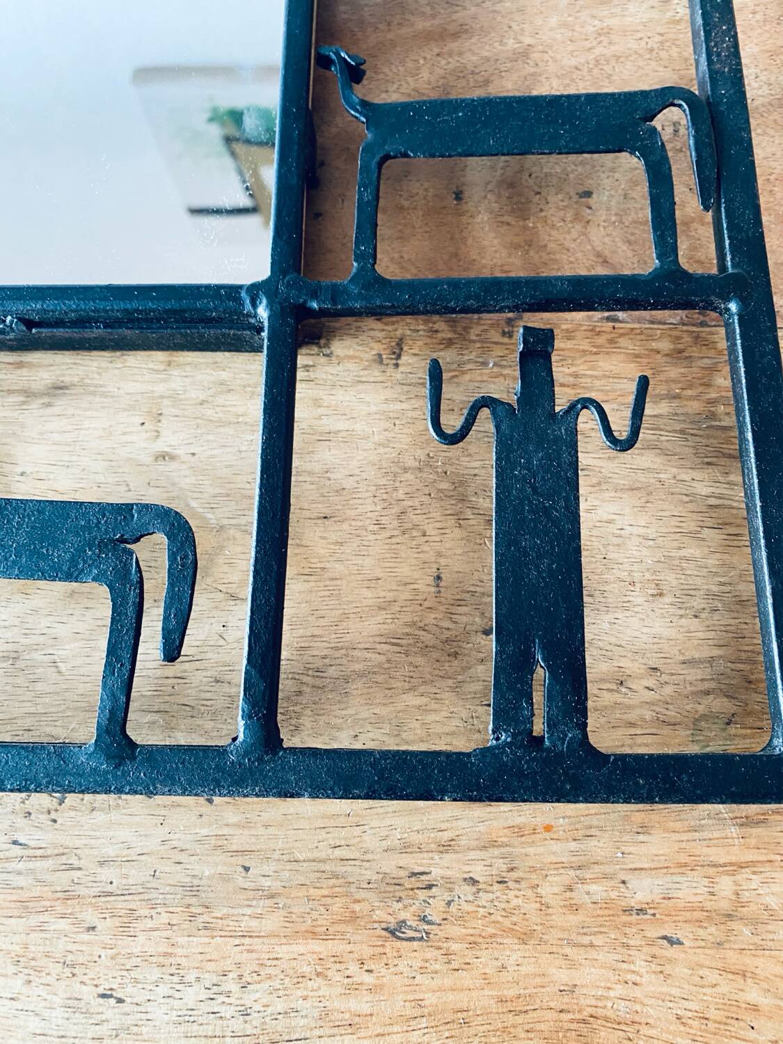 Rectangular wrought iron mirror, Frederick Weinberg