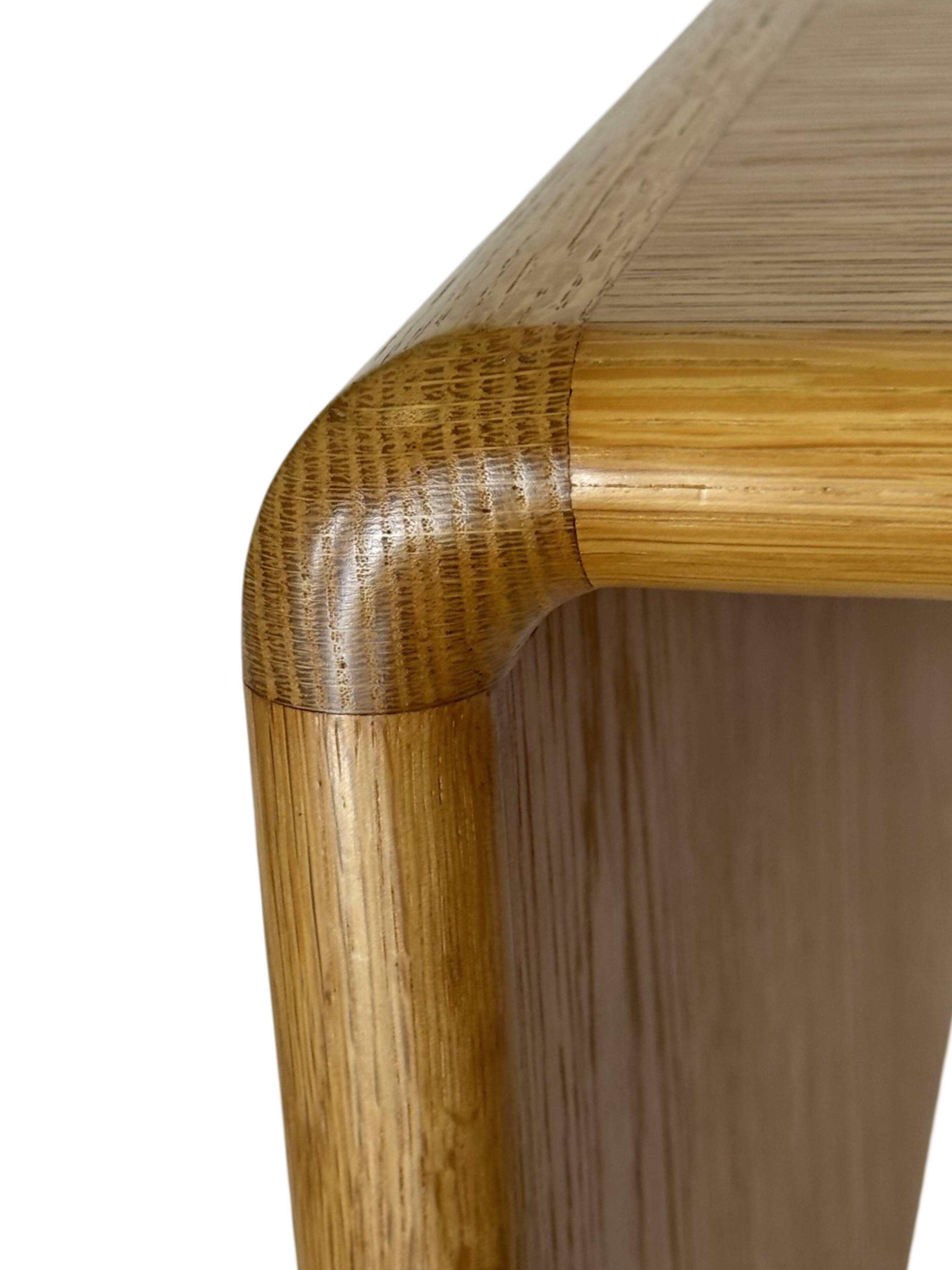 Table basse carrée minimaliste en chêne, années 70