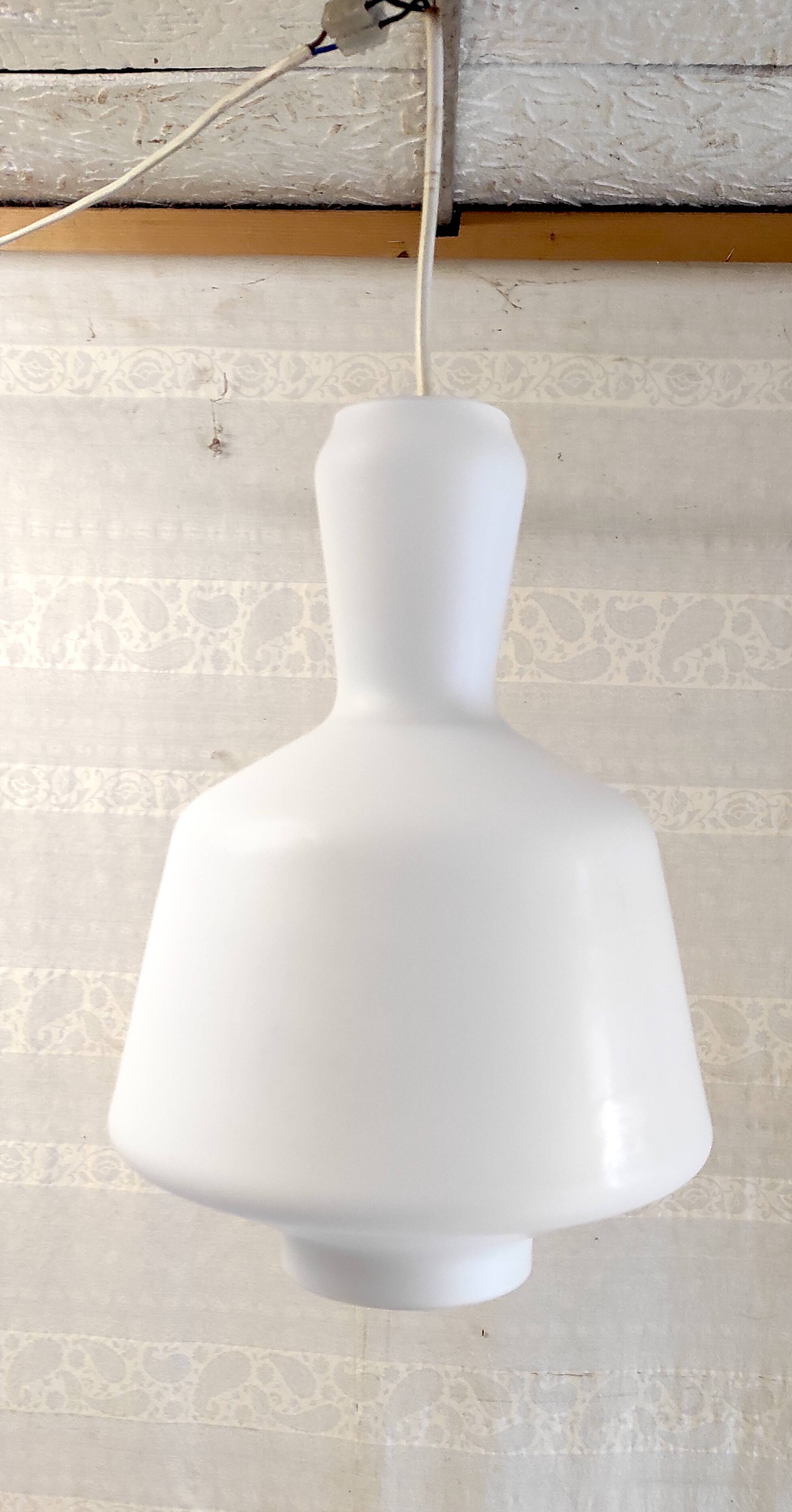 Scandinavian opaline pendant light - mid-20th century