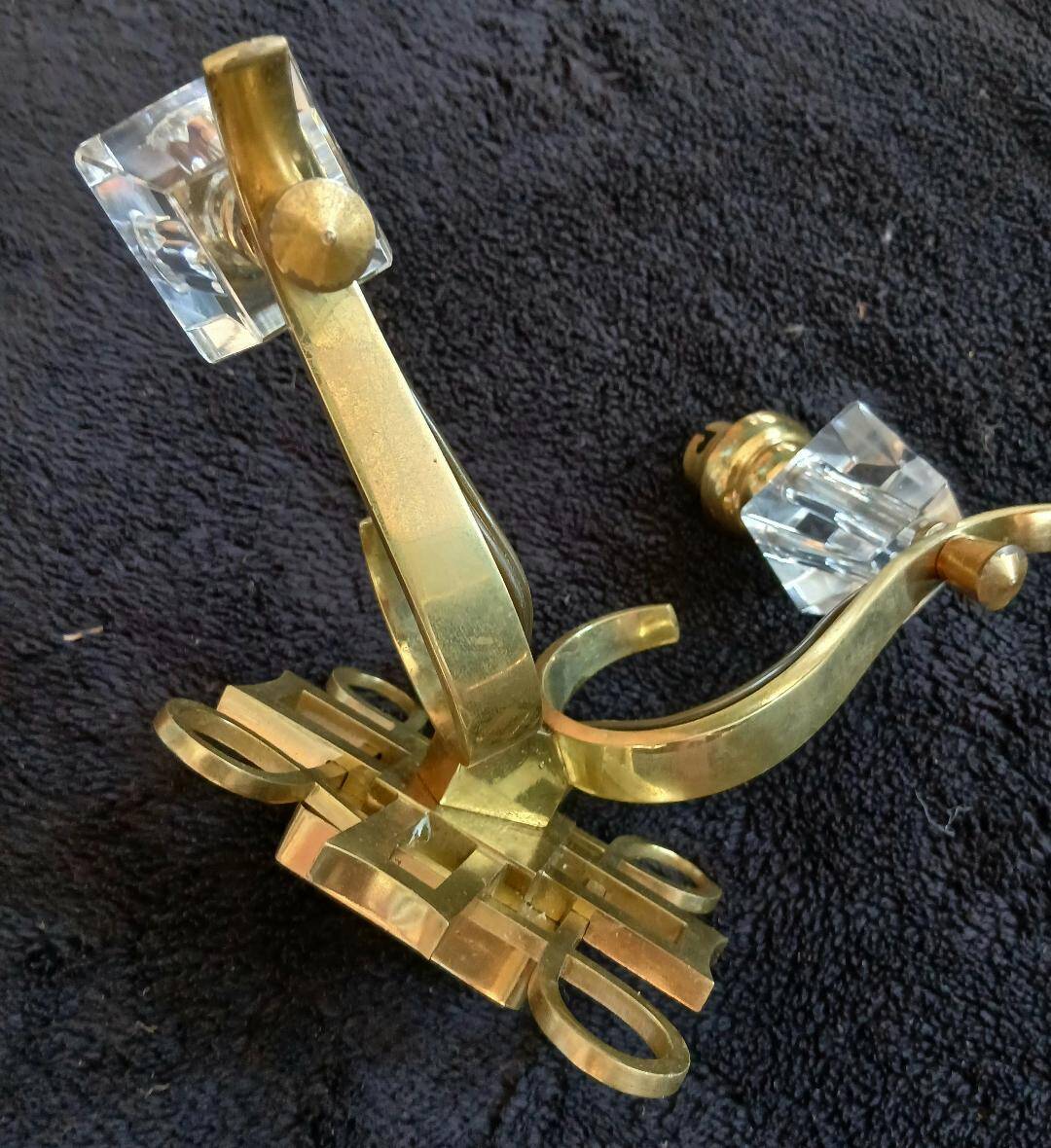 bronze and glass wall light Jules Leleu Art Deco