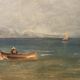 Peter baumgartner (1834-1911), seaside landscape, oil on canvas