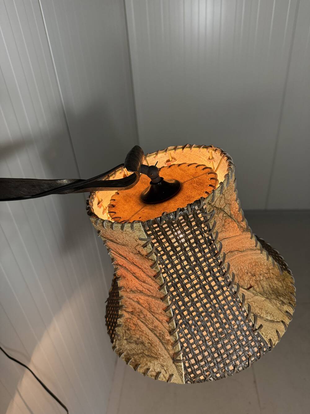 Brutalist wrought iron wall lamp 1970’s