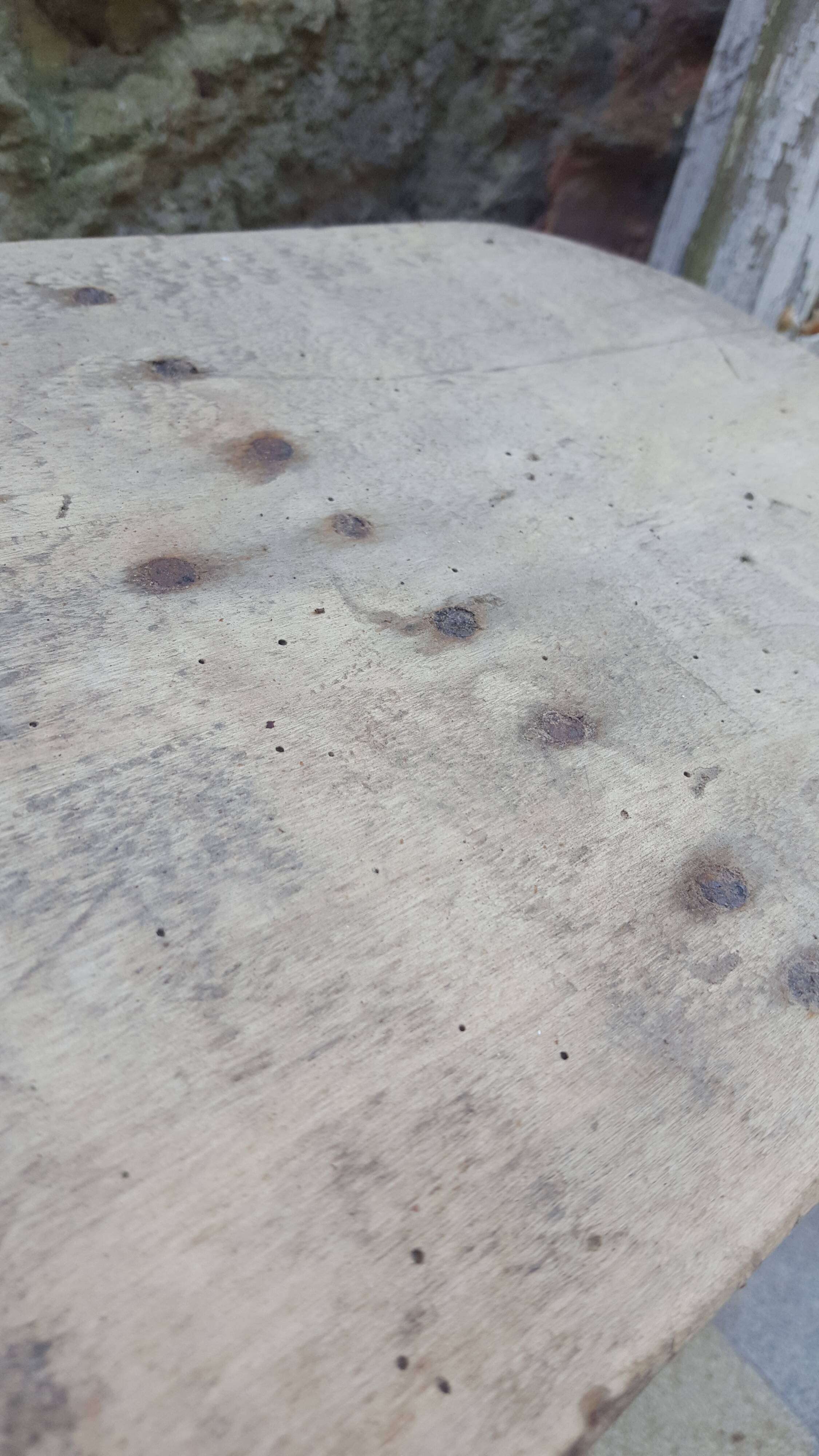 Raw light wood bench