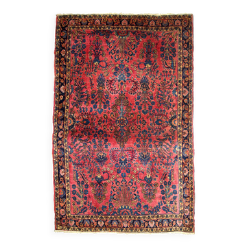 Handmade antique Persian Sarouk rug 112cm x 164cm 1920s - 1B748