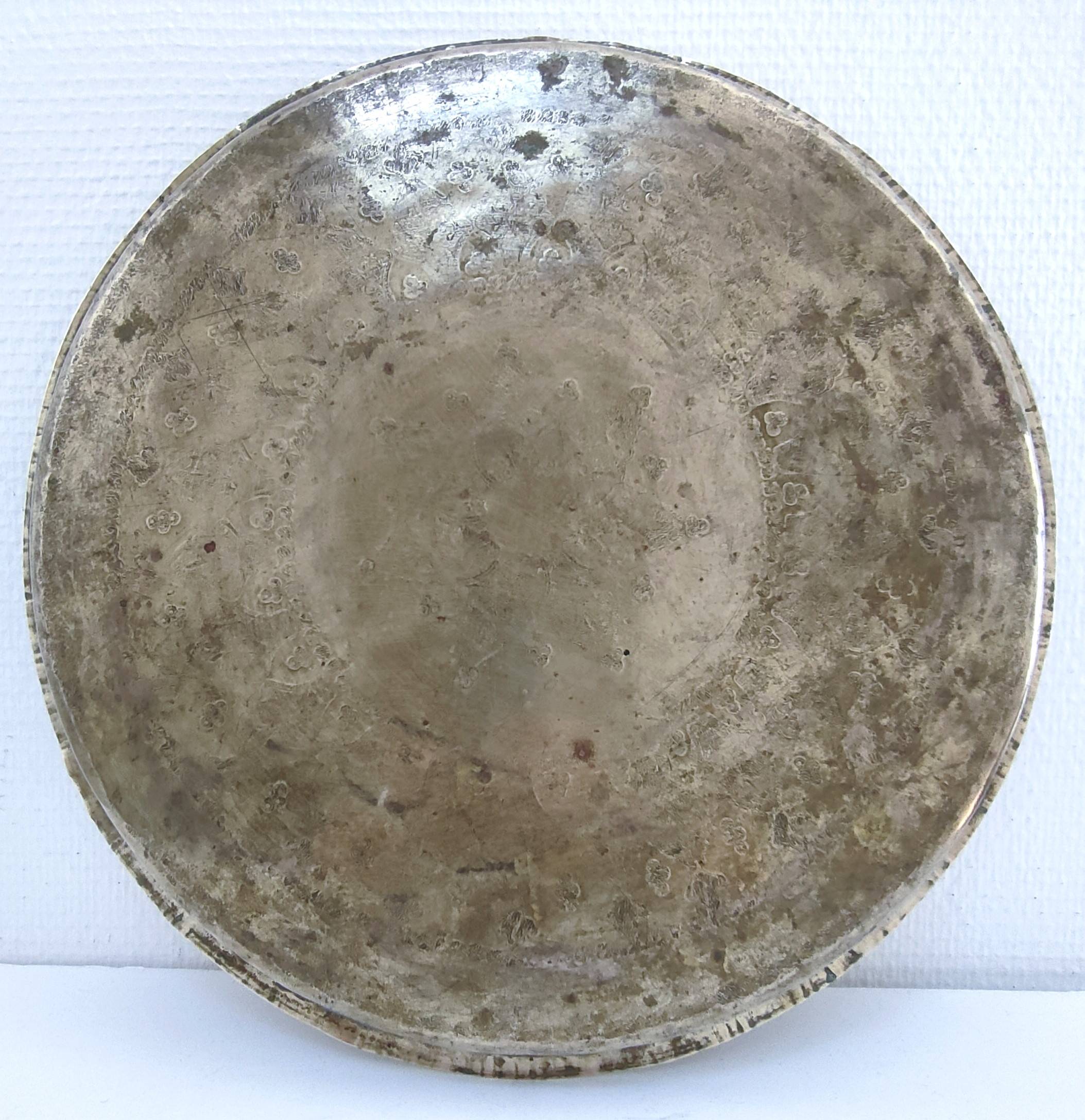 Moroccan brass tray from the 40s, diameter 41 cm