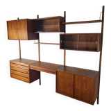 Danish wall-mounted bookshelf designed by Poul Cadovius, Scandinavian design.