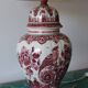 Lampe en céramique vintage rouge holland