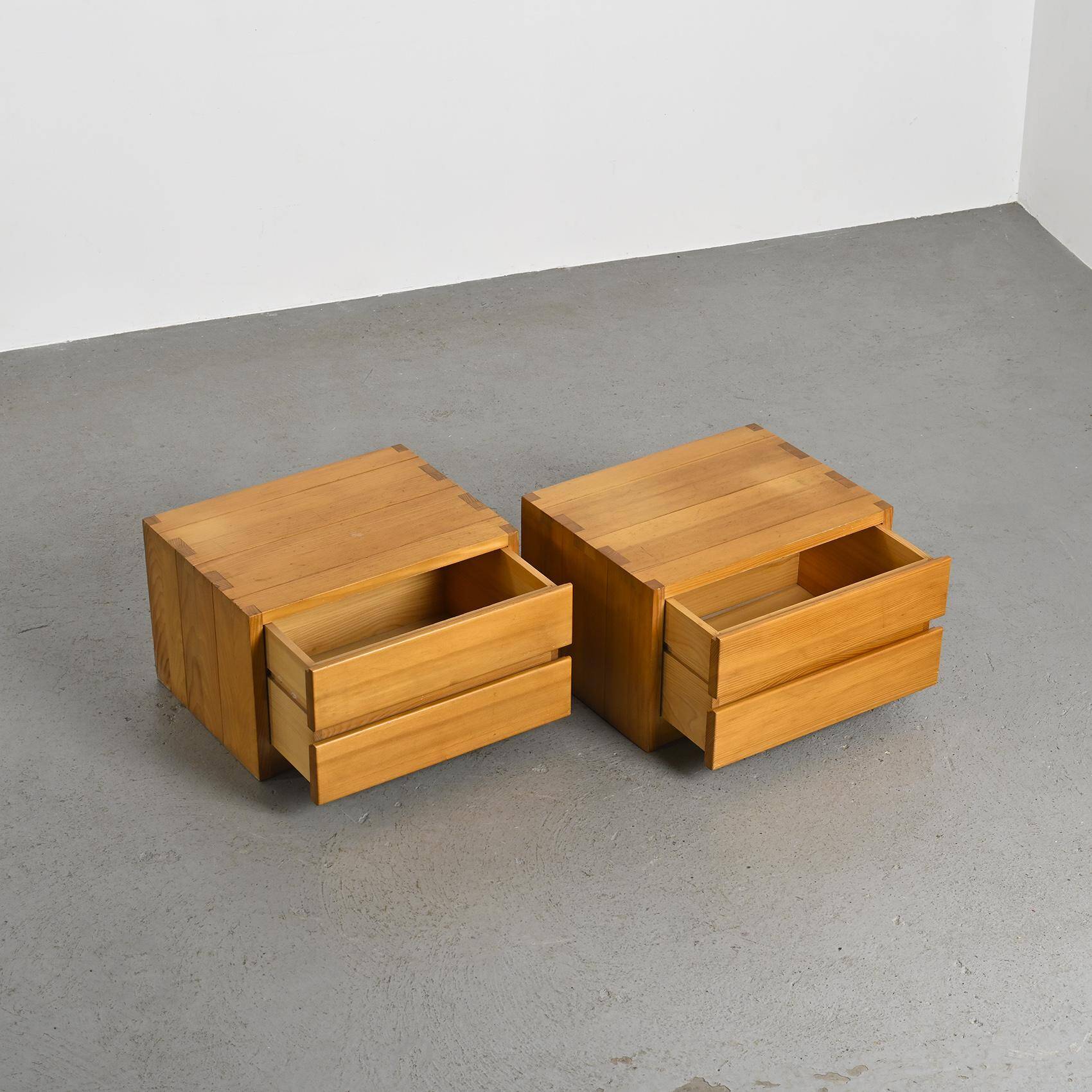 Pair of bedside tables by Maison Regain, 1970s