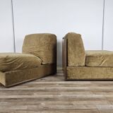 Three fabric lounge chairs 70s