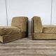Trois fauteuils lounge en tissu années 70