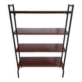 Etagère brutaliste en métal et formica années 50
