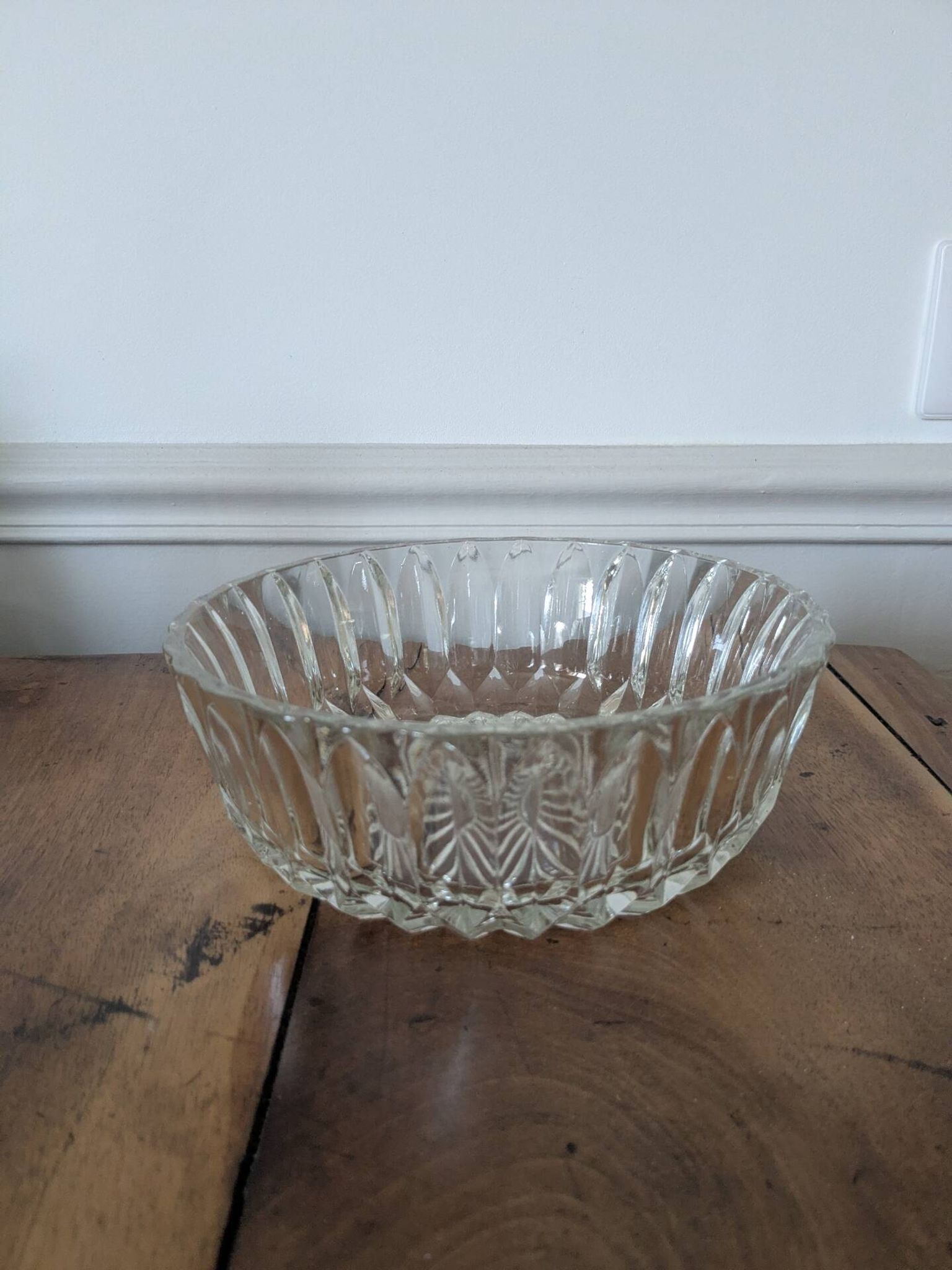Cut glass salad bowl