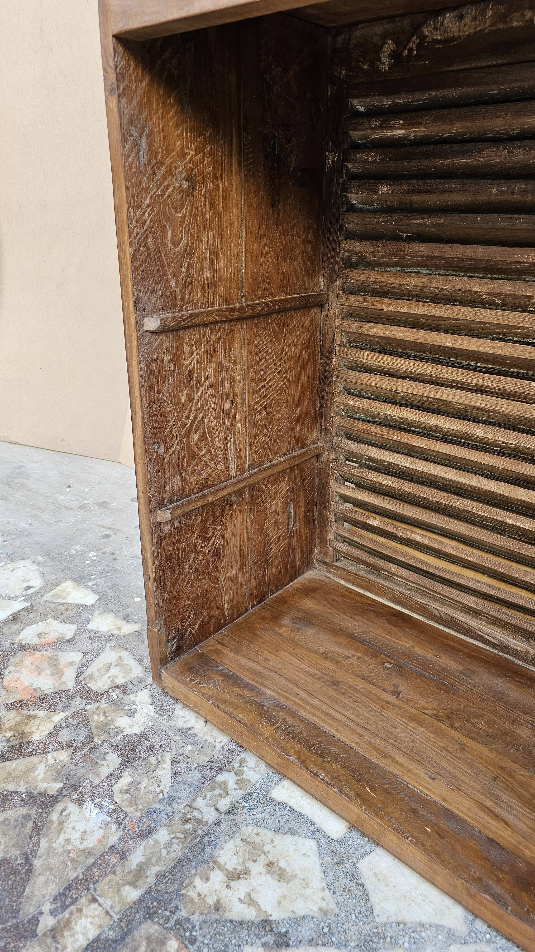 Old shop counter in Burmese teak.