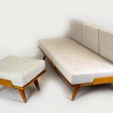 Restored Vintage Modular Corner Sofa Bed with Ottoman, 1960s
