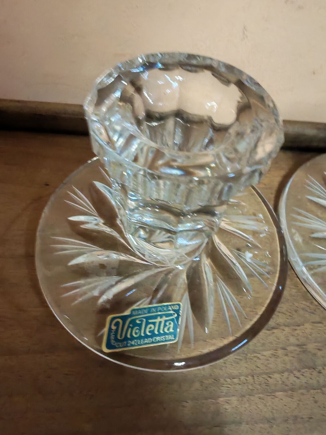 Pair of crystal candlesticks