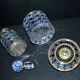 Baccarat bottle and box, antique diamond gemstones in moulded crystal, signed.