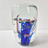 VINTAGE 1980 SULFUR PAPERWEIGHT AQUARIUM IN MURANO GLASS SIGNED RENE 8