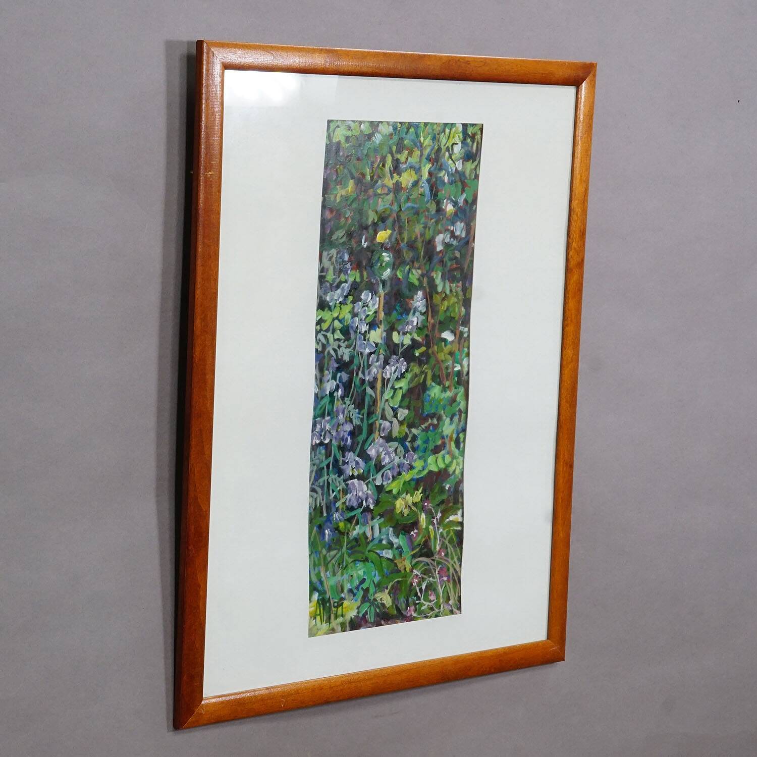 Campanules avec papillon citron - peinture originale, Alexander Michael 1991