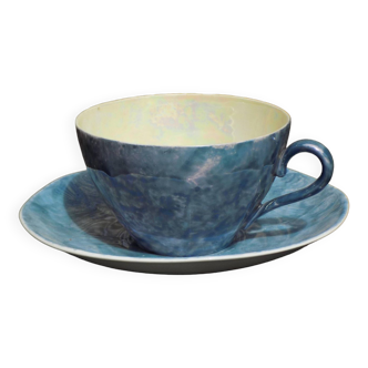 Blue cup and saucer