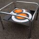 Table basse céramique, design vintage 1970