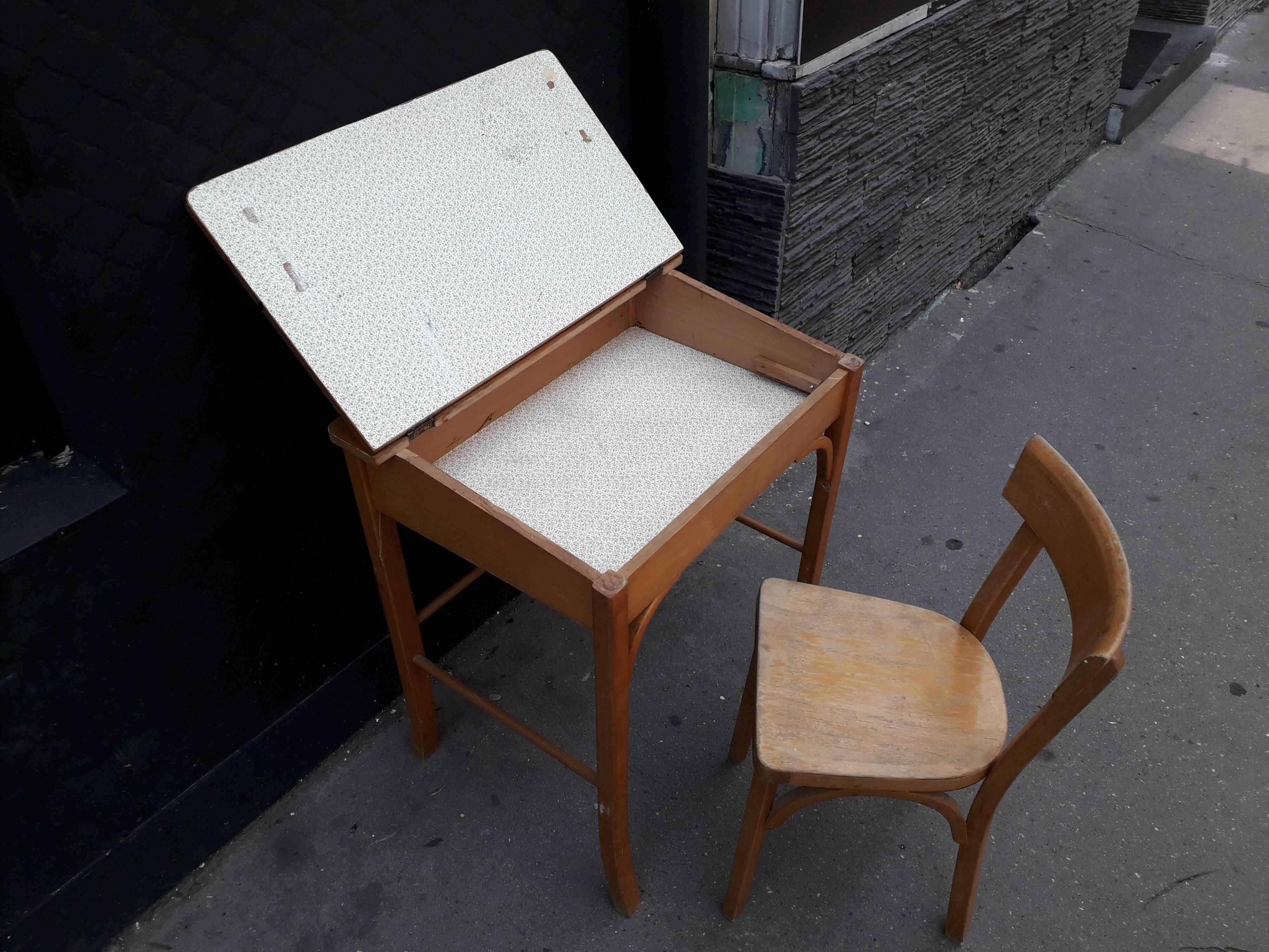 Child desk and vintage chair
