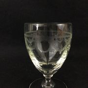 6 crystal wine glasses engraved garland decoration XIXth