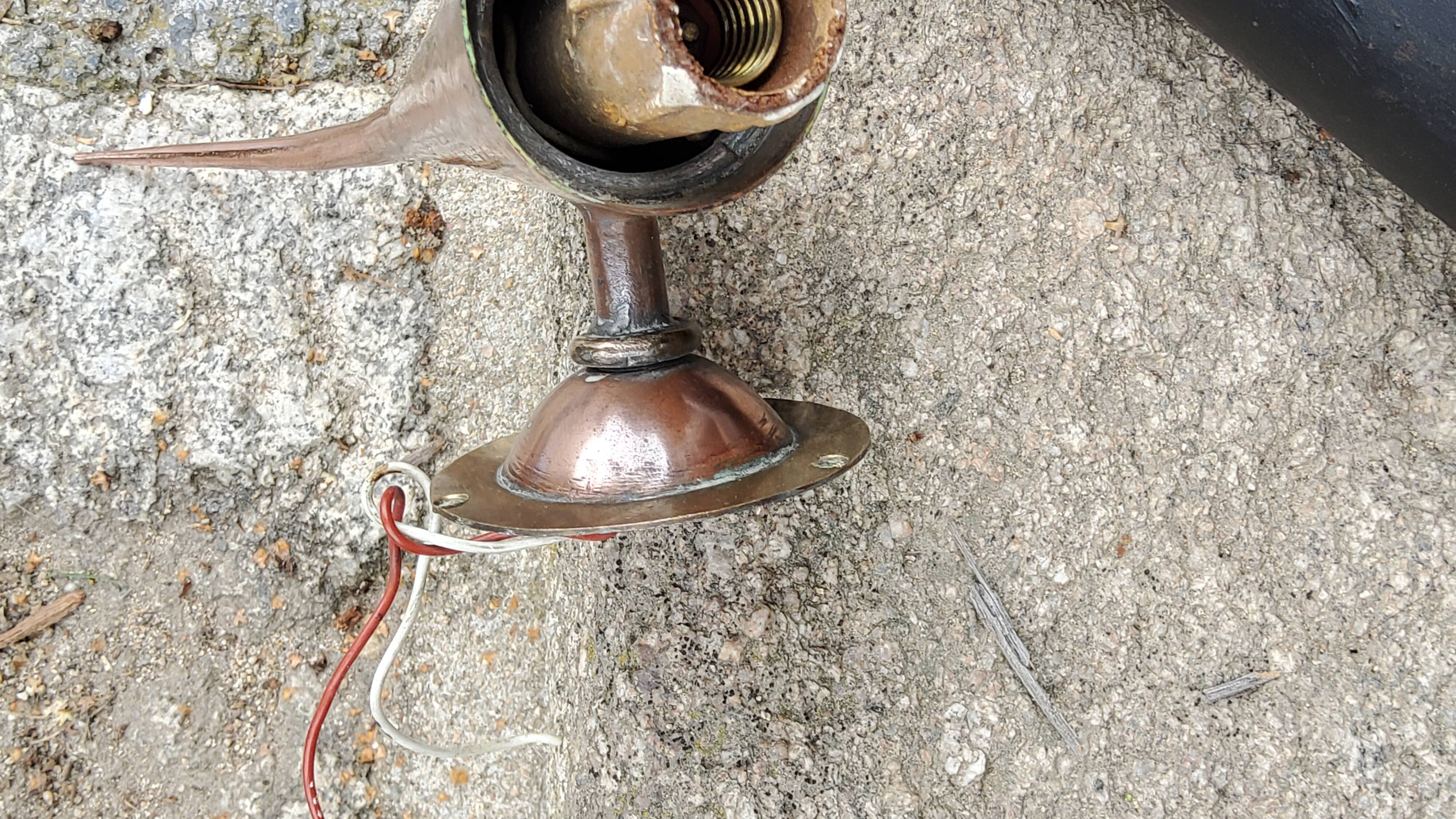 Pair of vintage 50s copper and metal wall lights