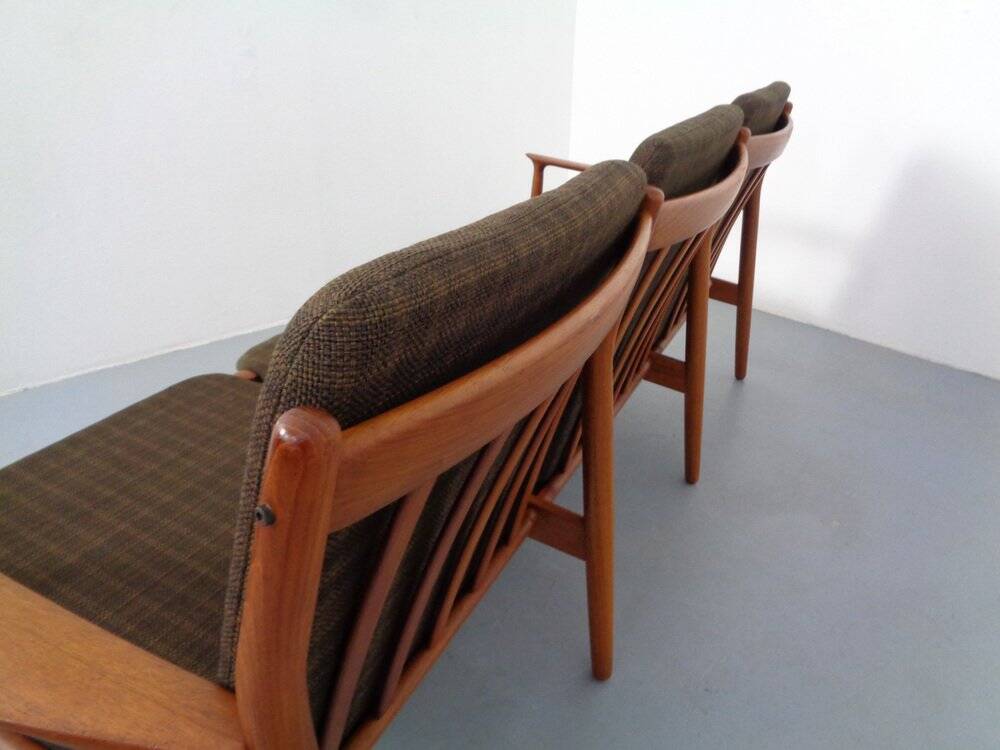 Teak Three-Seater Sofa by Svend Aage Eriksen for Glostrup, 1960s
