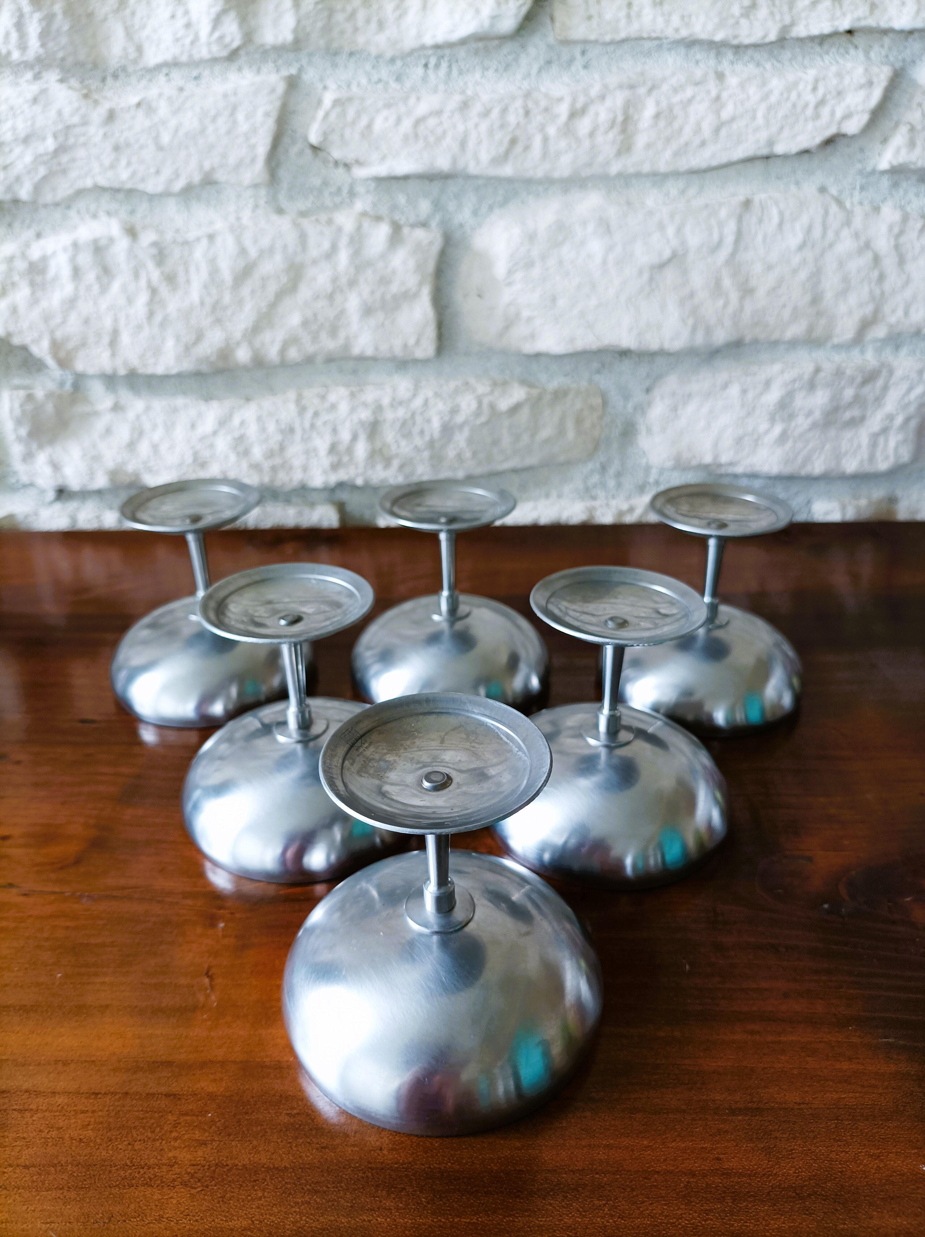 Lot de 6 coupes à glace en inox
