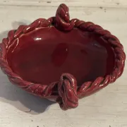 Small red ceramic catchall signed Bily – 1950s