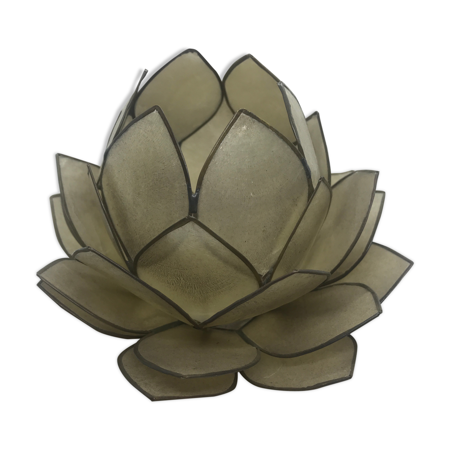 Mother-of-pearl flower and brass