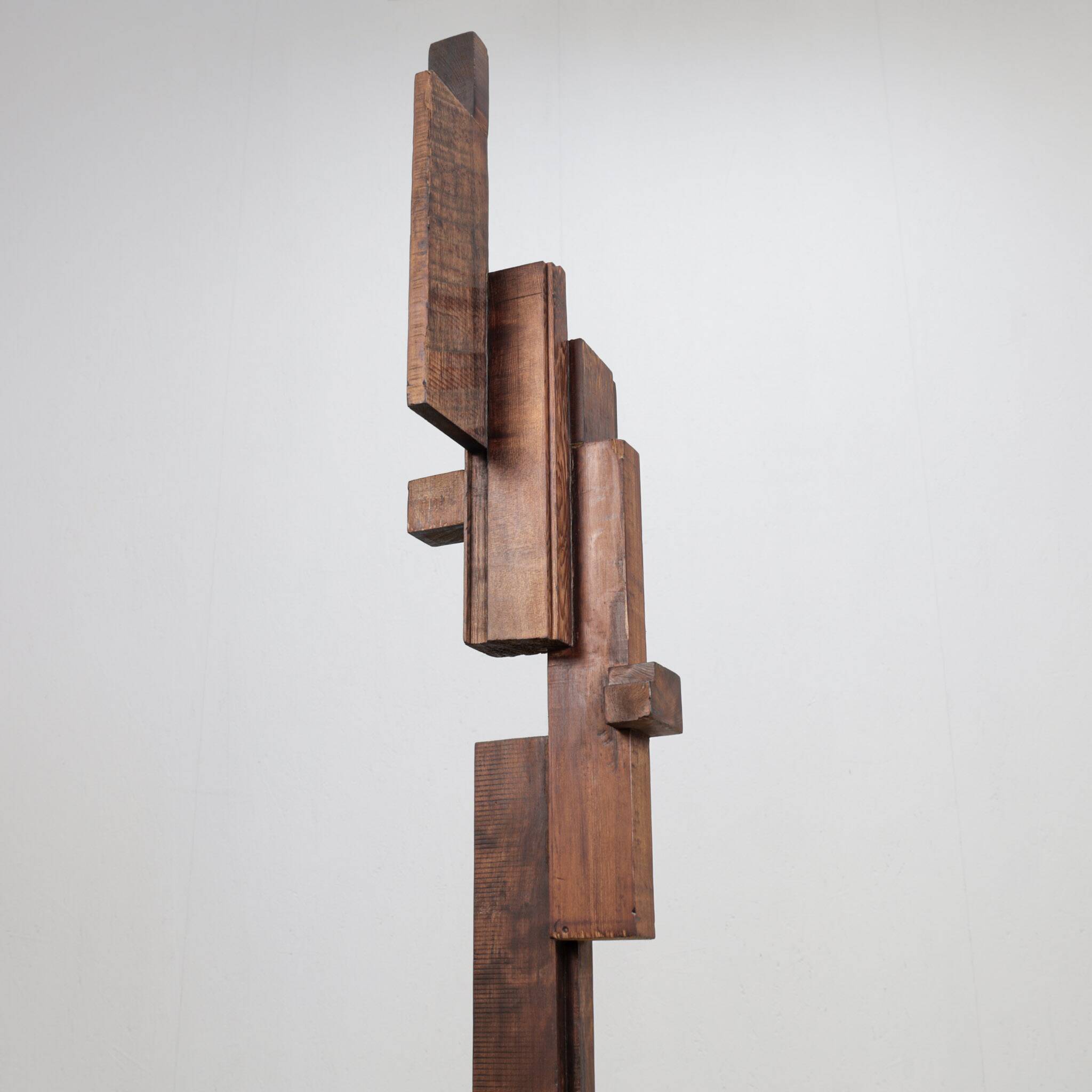 Abstract constructivist wooden sculpture, Netherlands, 1970s