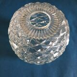 Round art deco globe in worked white glass