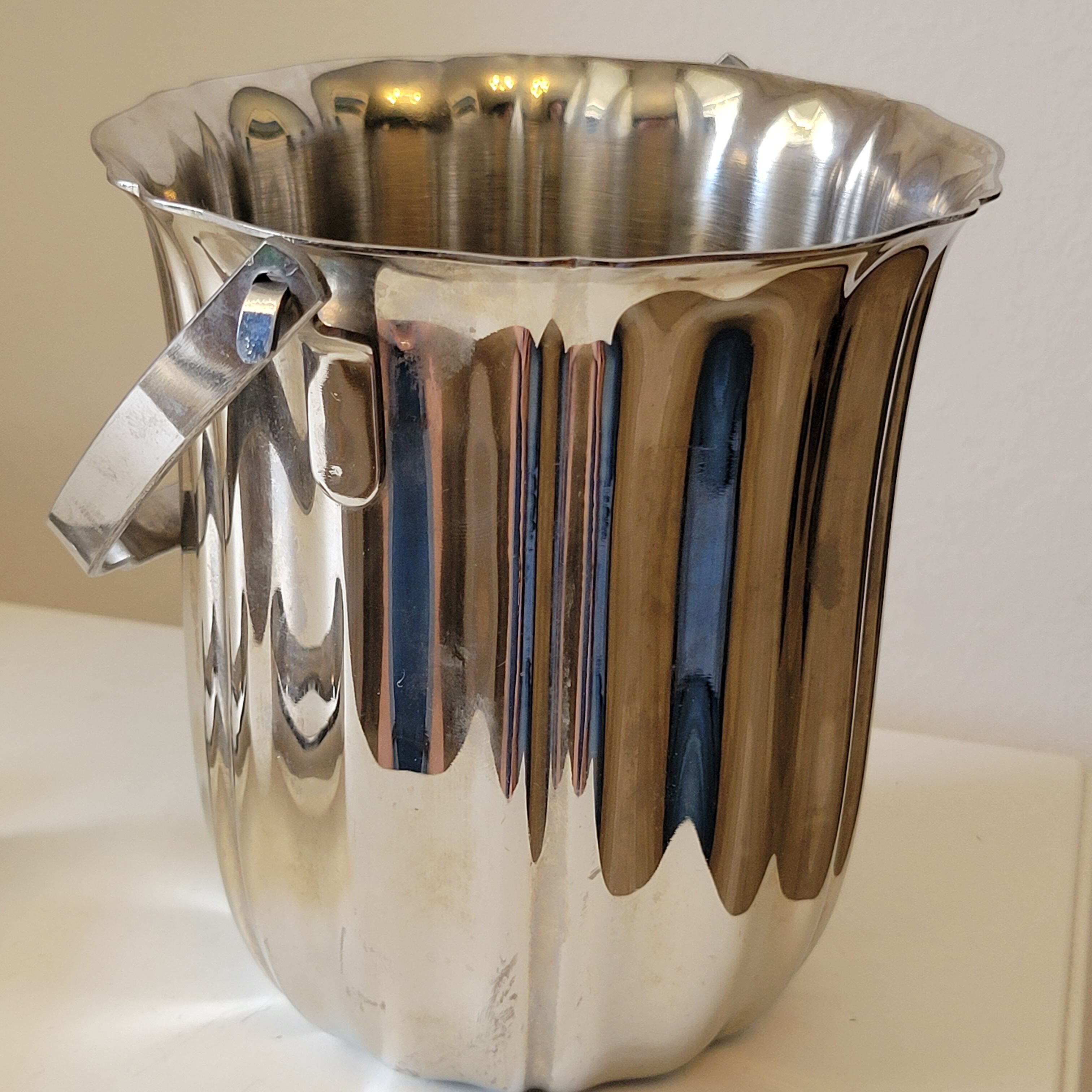 Vintage ice bucket & stainless steel pliers