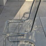 Set of 2 chrome metal chairs, Italian style from the 70s