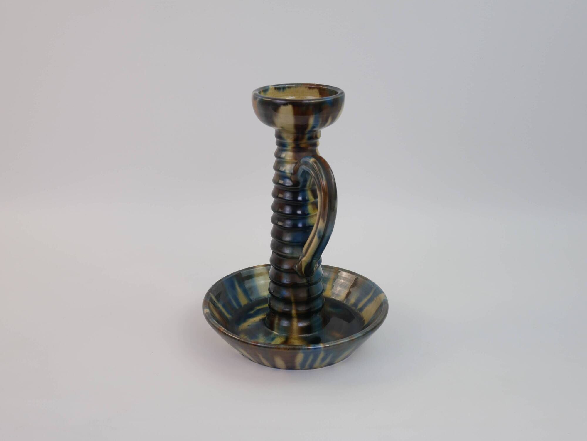 Impressive Vallauris ceramic candle holder signed FPP Vallauris France
