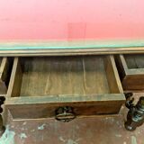 Louis XIII desk table in carved walnut 19th century