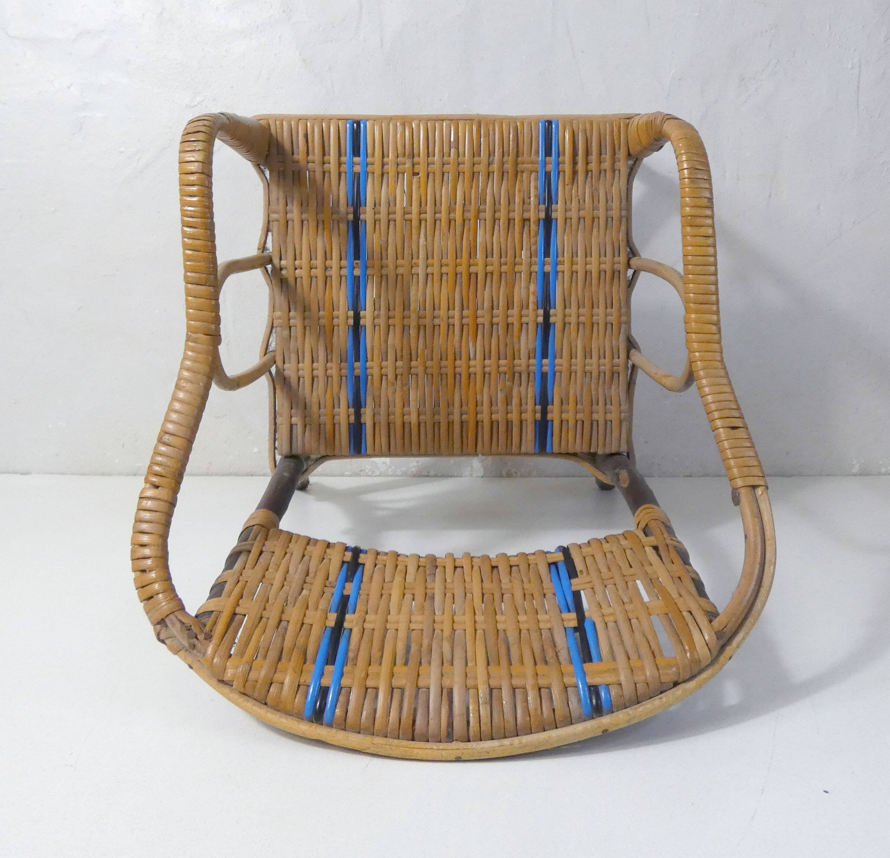 vintage rattan armchair for children