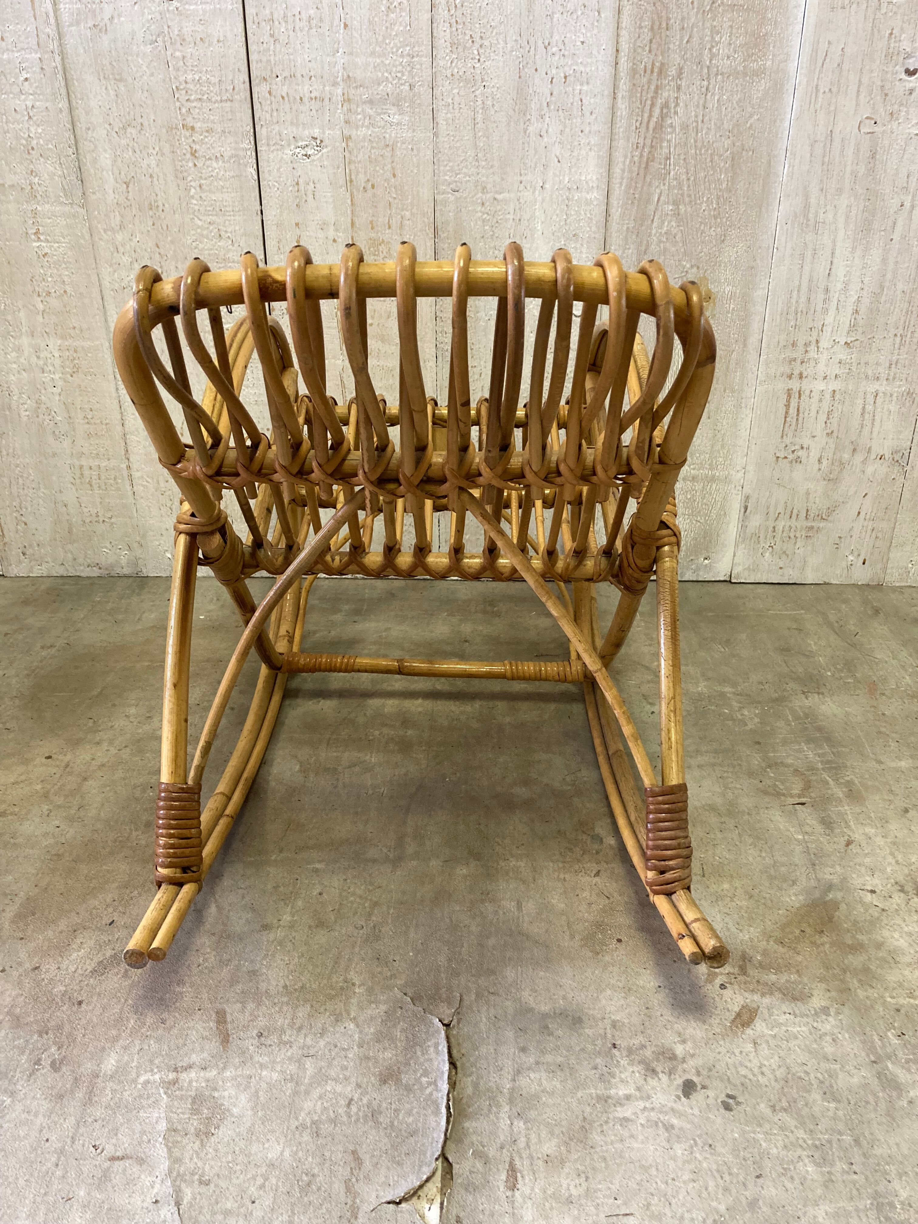 Vintage rattan rocking chair