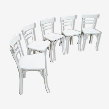Series of 5 Baumann bistro chairs