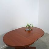 Rond ovaal teak uitschuifbare eettafel