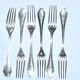 Christofle, series of 6 silver metal table forks - vintage pompadour model 20.5cm