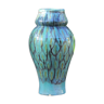 Vase bleu paon