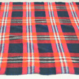 blue & red checkered vintage wool blanket