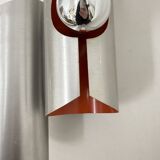 Space age aluminium with orange inside wall lamp sconce , 1970s